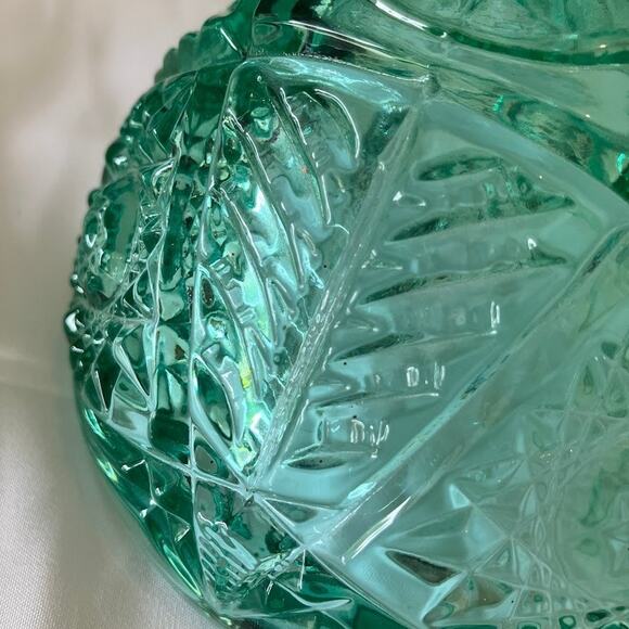 Vintage Viking Glass Dalzell Domed Lidded Cheese Butter Dish Pressed Glass Green - Picture 13 of 13